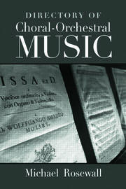 Directory of Choral-Orchestral Music book cover