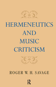 Hermeneutics and Music Criticism book cover