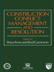 Construction Conflict Management and Resolution book cover