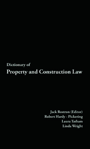Dictionary of Property and Construction Law book cover