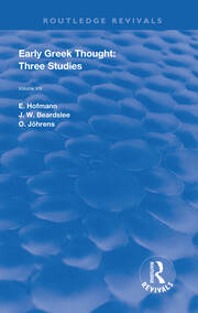 Early Greek Thought: Three Studies book cover