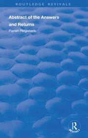 Census Reports: 1801: Abstract of the Answers and Returns, Parish Registers book cover