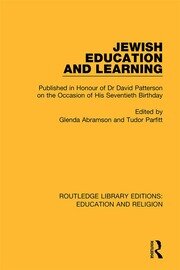 Jewish Education and Learning: Published in Honour of Dr. David Patterson on the Occasion of His Seventieth Birthday book cover