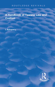 A Handbook of Tswana Law and Custom book cover