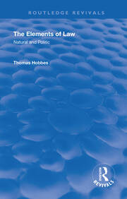 The Elements of Law: Natural and Politic book cover