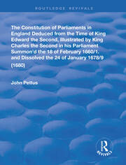 The Constitution of Parliaments in England deduced from the time of King Edward the Second book cover