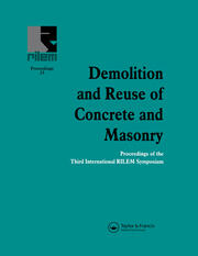 Demolition and Reuse of Concrete and Masonry: Proceedings of the Third International RILEM Symposium book cover