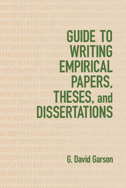 Guide to Writing Empirical Papers, Theses, and Dissertations book cover