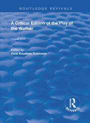 A Critical Edition of The Play of the Wether book cover