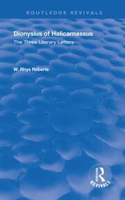 The Three Literary Letters: Dionysius of Halicarnassus book cover