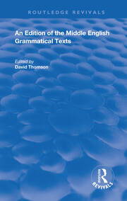 An Edition of the Middle English Grammatical Texts book cover