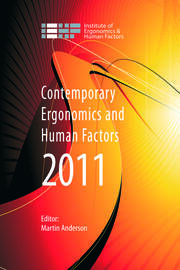 Contemporary Ergonomics and Human Factors 2011: Proceedings of the international conference on Ergonomics & Human Factors 2011, Stoke Rochford,  Lincolnshire, 12-14 April 2011 book cover