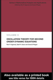 Oscillation Theory for Second Order Dynamic Equations book cover