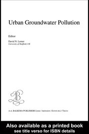 Urban Groundwater Pollution: IAH International Contributions to Hydrogeology 24 book cover