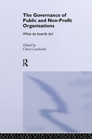 The Governance of Public and Non-Profit Organizations book cover