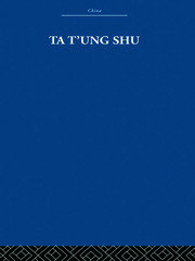 Ta t'ung Shu: The One-World Philosophy of K'ang Yu-wei book cover