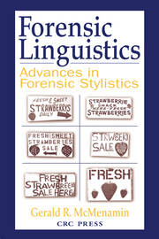 Forensic Linguistics: Advances in Forensic Stylistics book cover