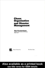 Chaos Organization and Disaster Management book cover