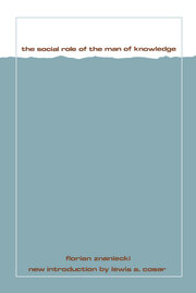 The Social Role of the Man of Knowledge book cover