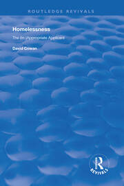 Homelessness: The (In)Appropriate Applicant book cover