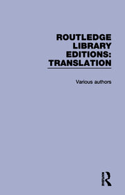 Routledge Library Editions: Translation book cover