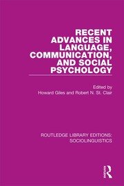 Recent Advances in Language, Communication, and Social Psychology book cover
