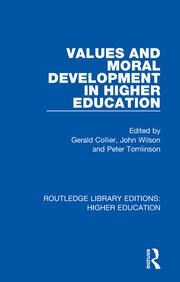 Values and Moral Development in Higher Education book cover