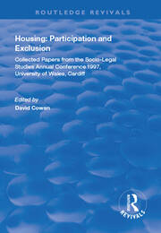 Housing: Participation and Exclusion: Collected Papers from the Socio-Legal Studies Annual Conference 1997, University of Wales, Cardiff book cover