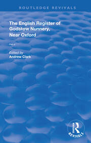 English Register of Godstow Nunnery, Near Oxford: Part II book cover