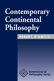 Contemporary Continental Philosophy book cover