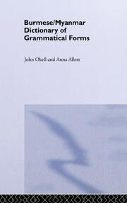 Burmese (Myanmar) Dictionary of Grammatical Forms book cover