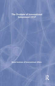The Problem of International Investment 1937 book cover