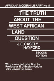 Truth About the West African Land Question book cover