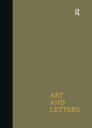 Art & Letters July-Winter 1918: 2 Volumes book cover