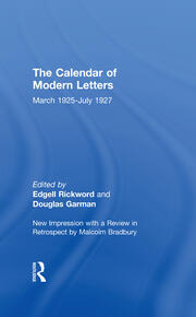 Calendar Modern Letts 4v Cb: Cal of Modern Letters book cover