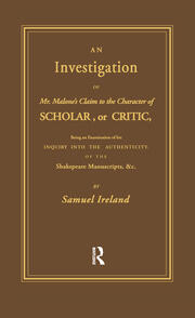Investigation into Mr. Malone's Claim to Charter of Scholar: Volume 24 book cover
