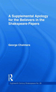 Supplemental Apology for Believers in Shakespeare Papers: Volume 26 book cover