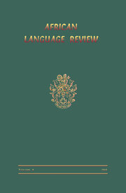 African Language Review book cover