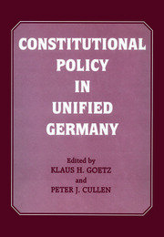 Constitutional Policy in Unified Germany book cover