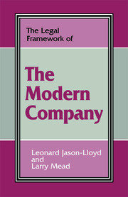 The Legal Framework of the Modern Company book cover