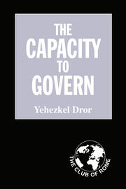 The Capacity to Govern: A Report to the Club of Rome book cover