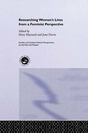 Researching Women's Lives From A Feminist Perspective book cover
