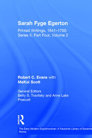 Sarah Fyge Egerton: Printed Writings, 1641–1700: Series II, Part Four, Volume 2 book cover