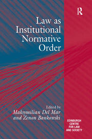 Law as Institutional Normative Order book cover