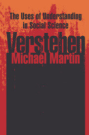 Verstehen: The Uses of Understanding in the Social Sciences book cover