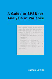 A Guide to SPSS for Analysis of Variance book cover