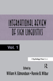 International Review of Sign Linguistics: Volume 1 book cover