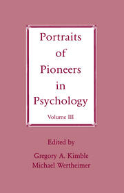 Portraits of Pioneers in Psychology: Volume III book cover