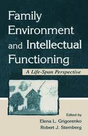 Family Environment and Intellectual Functioning: A Life-span Perspective book cover