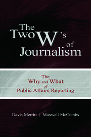 The Two W's of Journalism: The Why and What of Public Affairs Reporting book cover